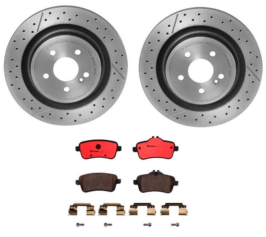 Mercedes Brembo Brakes Kit Pads and Rotors Rear (330mm) (Ceramic